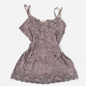 Dressbarn gray lace cami top with adjustable straps Size L